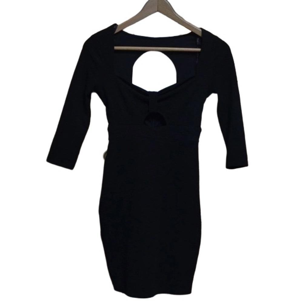 Black Long Sleeved Cut Out Dress